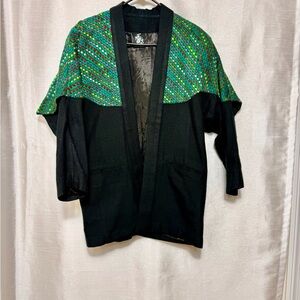 World Folk Handwoven Guatemalan Jacket Artisan Kimono Open Front